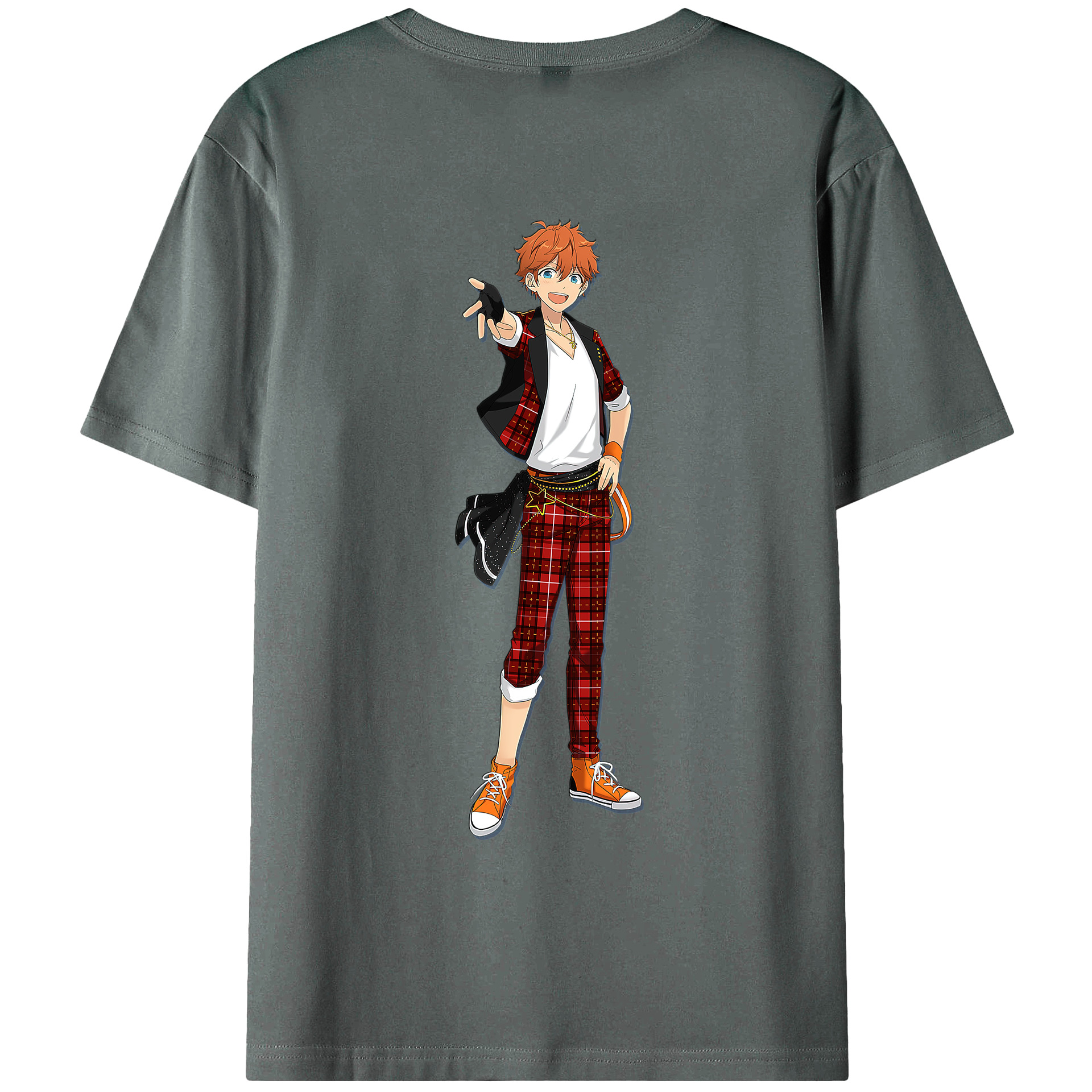 （画像用） あんさんぶるスターズ! Ensemble Stars 綿100％ メンズ半袖Tシャツ（バックプリント） 通気性